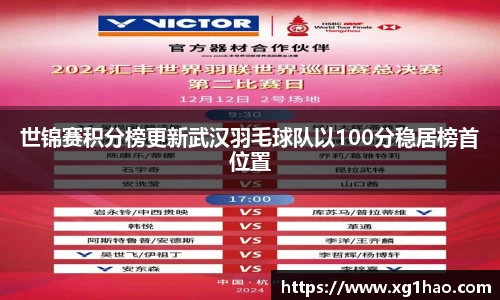 世锦赛积分榜更新武汉羽毛球队以100分稳居榜首位置