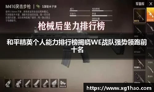 和平精英个人能力排行榜揭晓WE战队强势领跑前十名